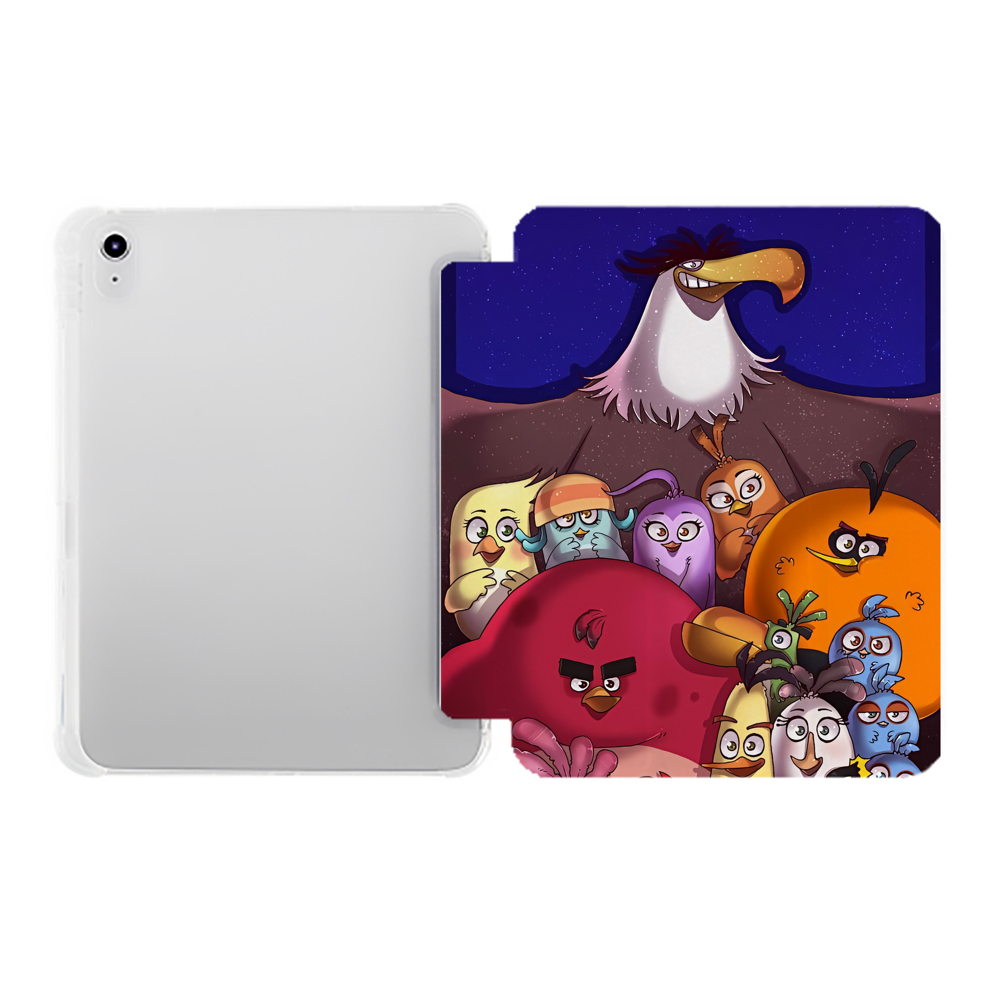 （画像用） Angry Birds アングリーバード IPad ケース ペン収納付き 三つ折りスタンド PUレザー×シリコン 対応機種9.5/10.5/10.9インチ
